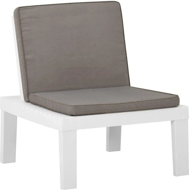 vidaXL Garten-Lounge-Stuhl aus Kunststoff mit Polsterauflage in Weiß und Anthrazit - Bild 1
