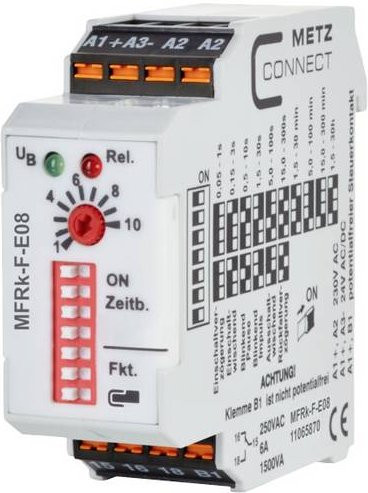 Metz Connect MFRk-F-E08 Multifunktionales Zeitrelais 230 V/AC in Weiß mit 1 Wechsler - Bild 1