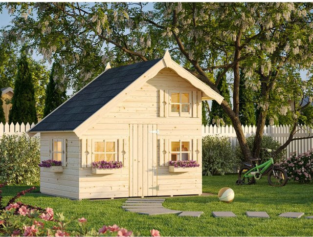 Palmako Spielhaus aus Fichtenholz in Natur und Braun, B/H/T: 258 x 228 x 224 cm - Bild 1