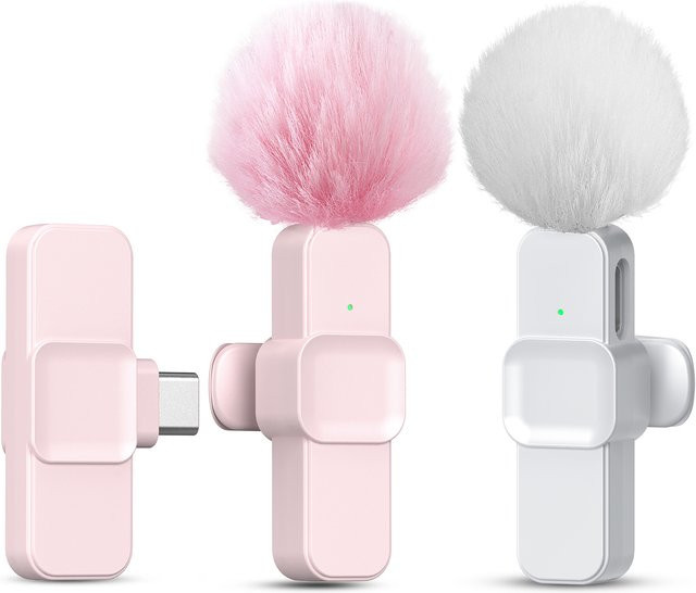 SNZIYAG K10 Kabelloses Lavalier-Mikrofon in Pink mit USB-C Plug-and-Play für Live-Streaming und Videoaufnahmen - Bild 1