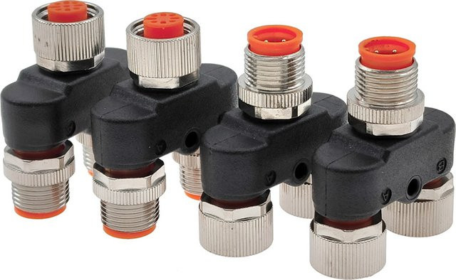 CNMAWAY M12 Sensor Stecker Wasserdicht Y-Verzweigung A-Code 4-5 Pin Schwarz - Bild 1