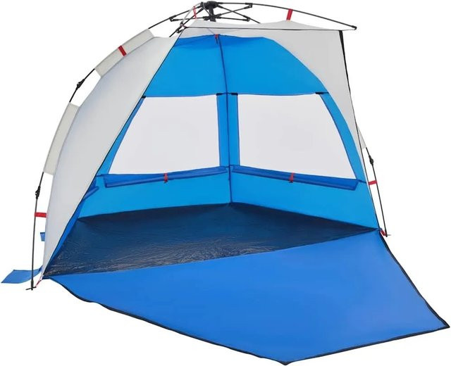 vidaXL Strandzelt für 2 Personen in Azurblau mit Quick Release System und wasserdichtem Polyester-Material - Bild 1