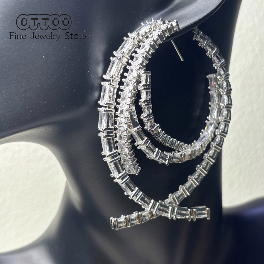 Schmuckset Creolen, Charms, Armband, Silber, Zirkonia, Damen - Bild 2