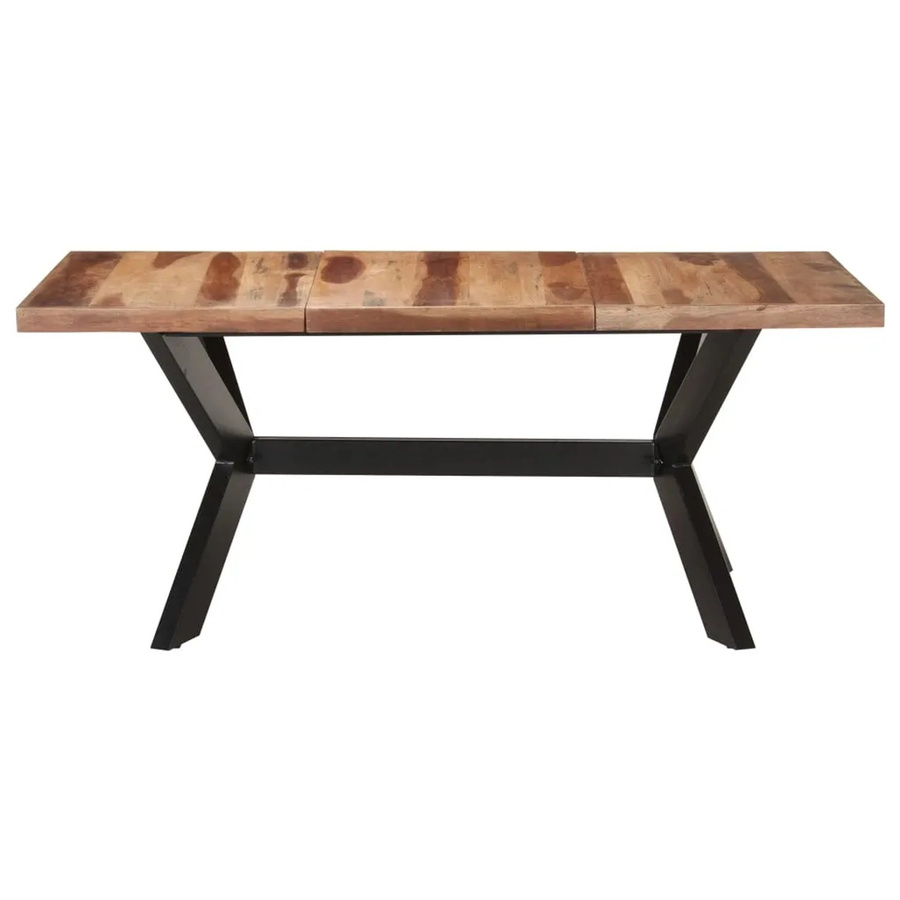 vidaXL Esstisch aus Massivholz in Braun im industriellen Stil, B/T/H: 180 x 90 x 75 cm - Bild 2