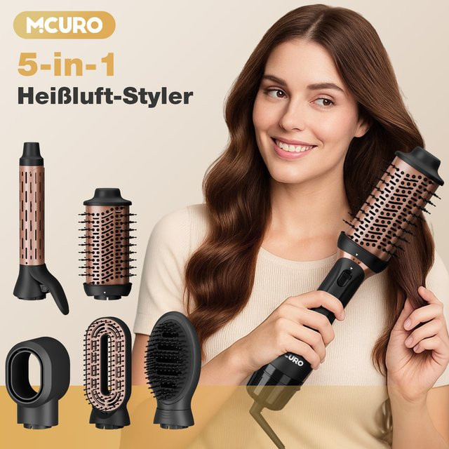 MCURO 5-in-1 Heißluftbürsten-Set mit Ionen-Technologie, Unisex - Bild 1