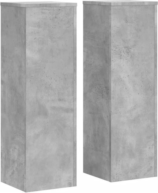 vidaXL Pflanzenständer 2er Set aus Holzwerkstoff in Betongrau, H x B x T: 80 x 25 x 25 cm - Bild 1