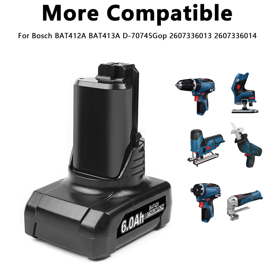 Bosch BAT420 Ersatzakku 12V Li-Ion 6000mAh in Schwarz für kabellose Elektrowerkzeuge - Bild 3