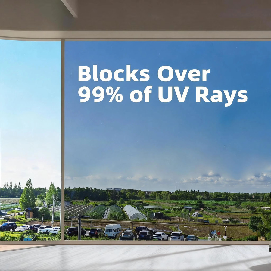 BUNPIG Einweg-Spiegelfolie für Fenster in Silber und Blau zur Wärmekontrolle und für Privatsphäre mit UV-Schutz - Bild 3