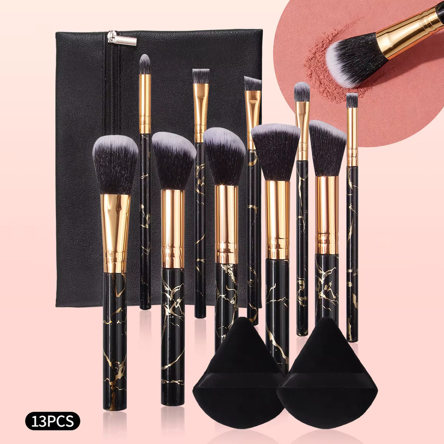 KOSSHOW Make-up-Pinsel-Set mit Kosmetiktasche, 13-teilig, Schwarz, Unisex - Bild 2