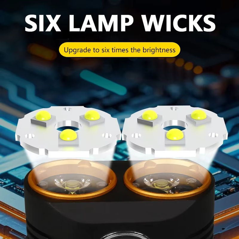 Heinast Wiederaufladbare 6-LED-Taschenlampe aus Aluminiumlegierung mit Magnet und 4 Modi als Arbeitsleuchte - Bild 2