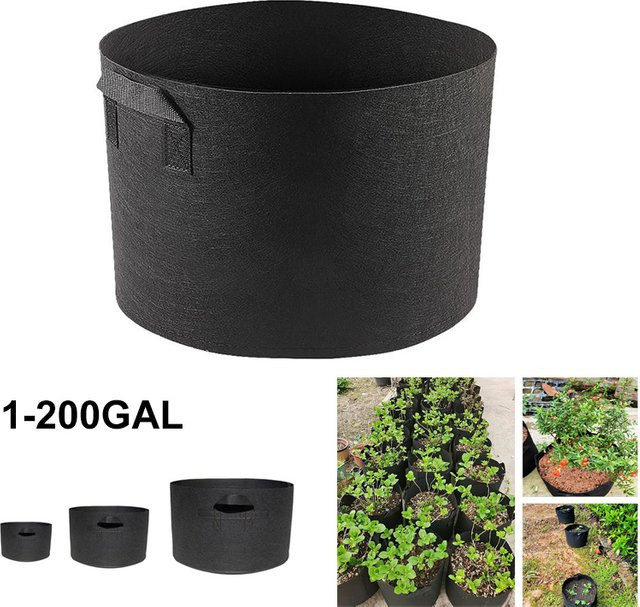 Große Wachstumsbeutel aus Kunststoff für Garten, Blumen und Gemüse, Schwarz - Bild 1