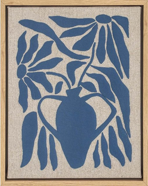 Art Universe Leinwandbild Blue Flower Nap in Blau, minimalistische florale Illustration, B/H: 18 x 22 cm - Bild 1