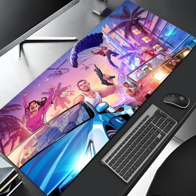 Rockstar Grand Theft Auto Gaming Mauspad Cartoon Lockedge in Multicolour B/T/H: 90 x 40 x 0,2 cm - Bild 1
