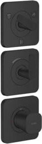 Hansgrohe Axor Citterio C cubic cut Thermostat-Modul für Unterputz mit Rosetten, Mattschwarz - Bild 1