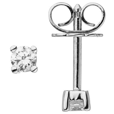 Colfem Ohrstecker 585 Weißgold, 2 Diamanten, Brillanten, Unisex - Bild 1