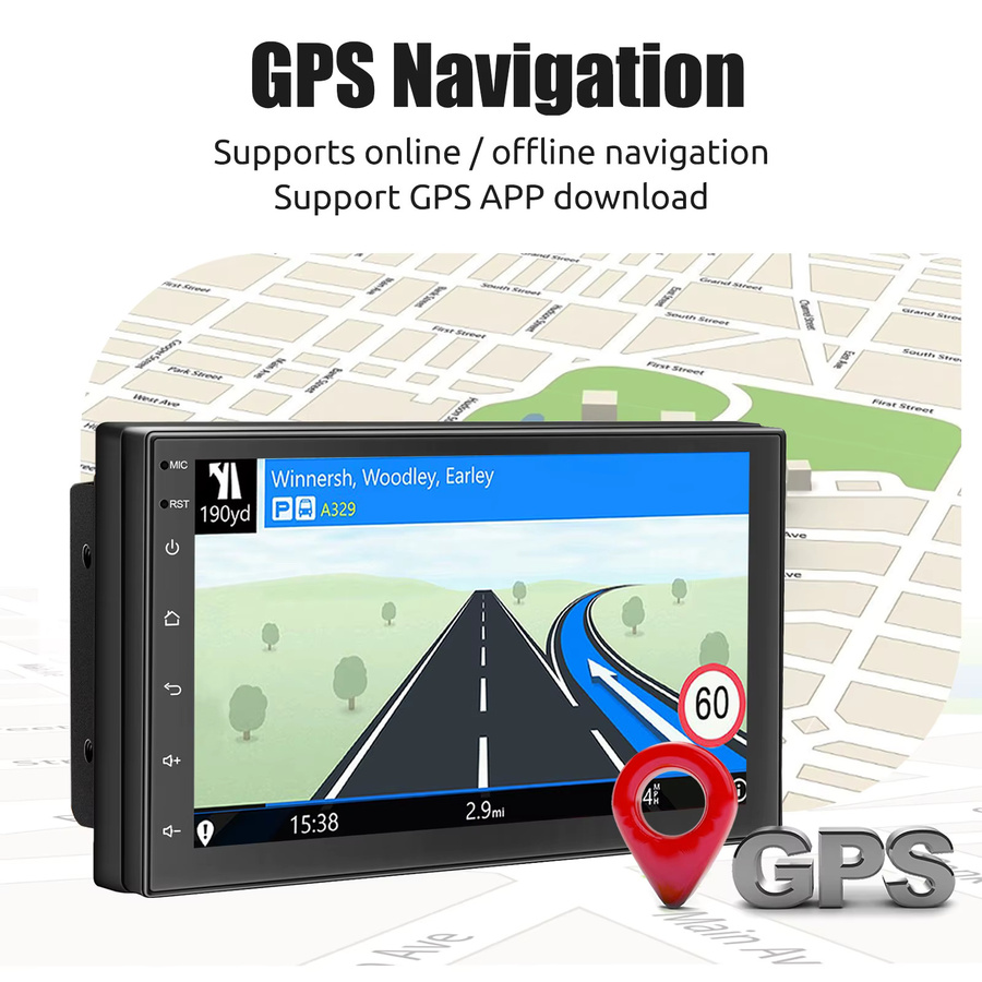 ESSGOO Multimedia Autoradio mit Android Auto, Carplay, Wi-Fi und GPS in Schwarz - Bild 4