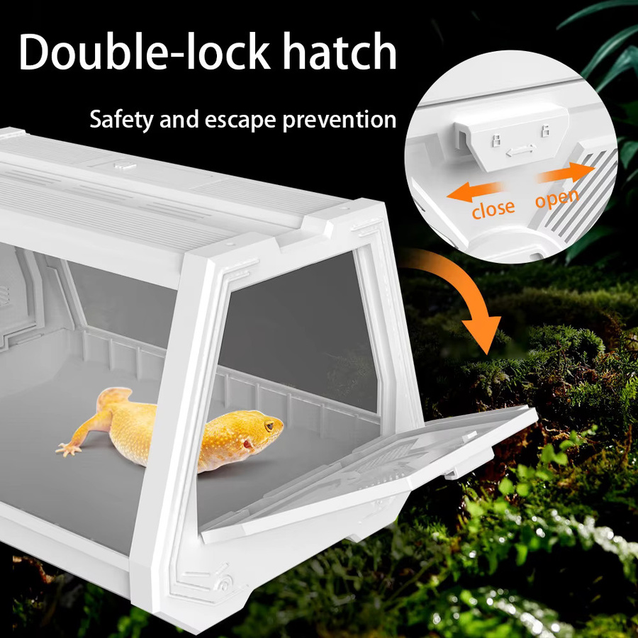 Miflame Reptilien-Terrarium Desktop als ökologische Zuchtbox für Geckos und Schlangenfrosch in Schwarz und Weiß - Bild 4