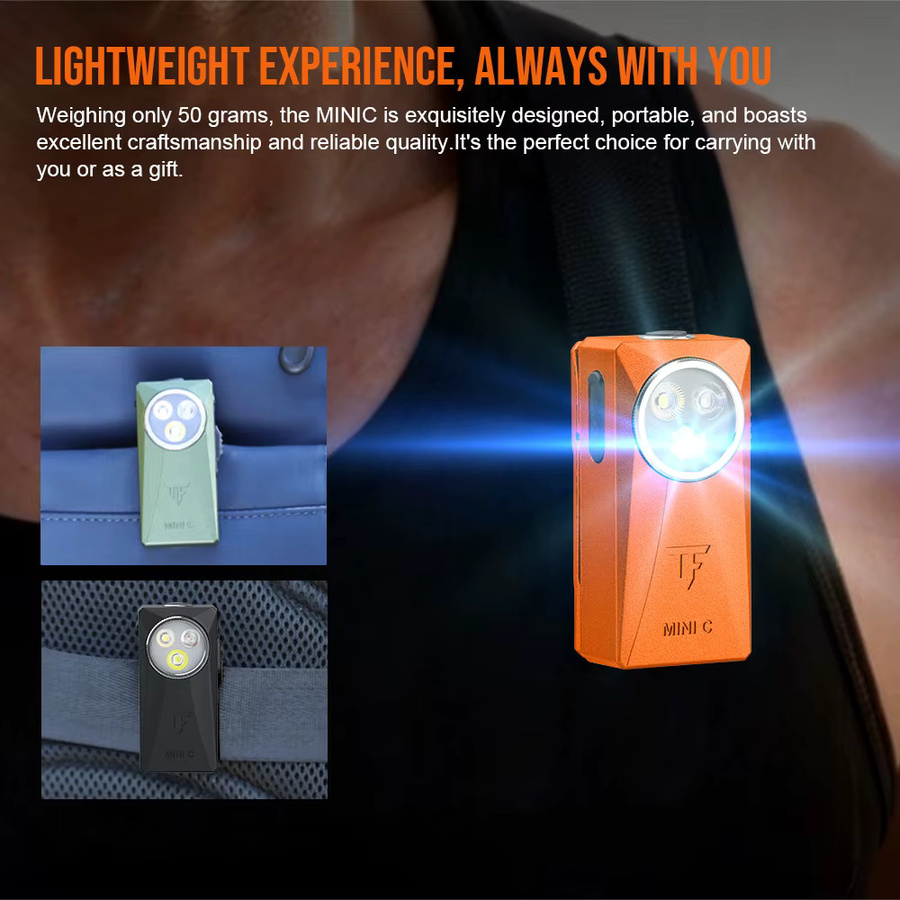 Trustfire MINIC 800LM RGB Mini Clip-Licht Taschenlampe mit Magnet und USB-Wiederaufladung in Multicolour - Bild 2