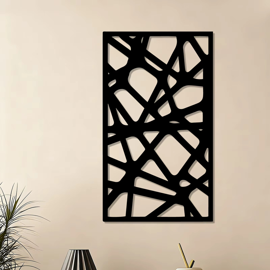 CIFBUY Abstrakte Metall-Wandkunst Dekoration Skulptur in Schwarz, Moderne Geometrische Wanddekoration aus Metall - Bild 4
