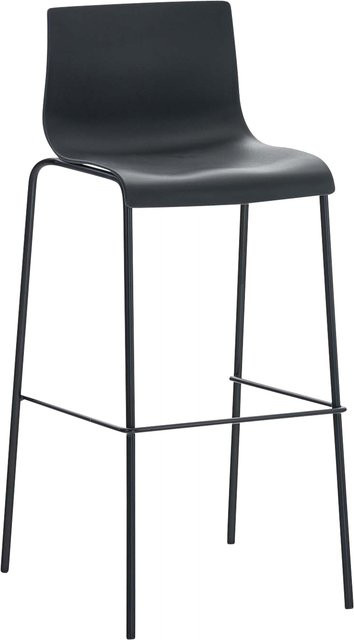 TPFLiving Barhocker Hope mit 4-Fuß-Gestell in Schwarz aus Kunststoff und Metall - Bild 1