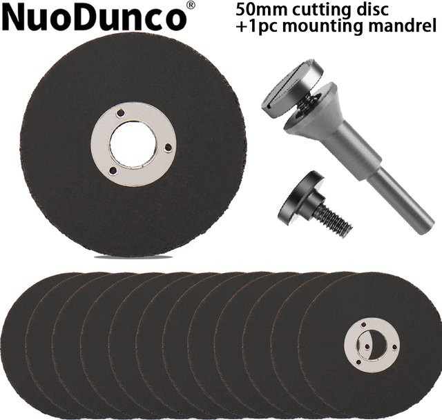 NuoDunco Trennscheiben Set mit Montage Dorn Halter für Bohrer und Drehwerkzeuge, Durchmesser: 50 mm - Bild 1