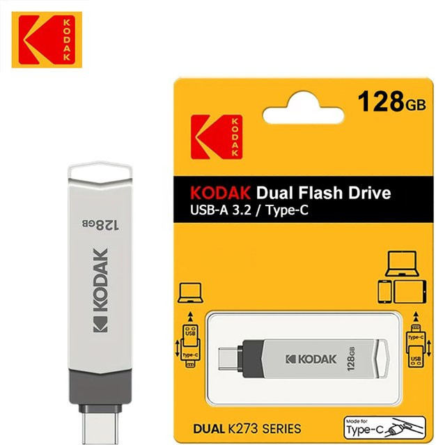 Kodak High Speed Dual USB-Flash-Laufwerk USB 3.2 Typ C Pendrive in Silber - Bild 1