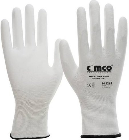 Cimco Skinny Soft Arbeitshandschuhe aus Nylon in Weiß, Größe L, EN 388, 1 Paar - Bild 1