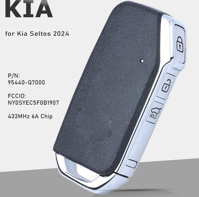 KEYECU Smart Remote Key Keyless Go Fob 433 MHz 6A Chip für Kia Seltos 2024, Schwarz - Bild 1
