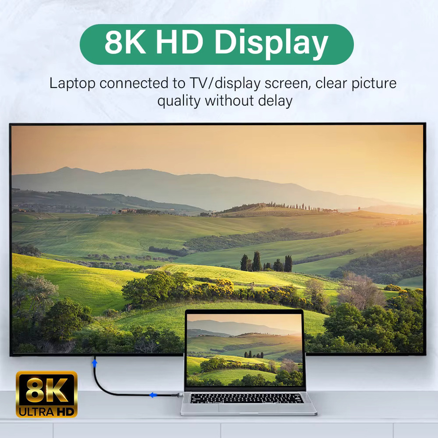 Nephy HDMI 2.1 Kabel High Speed 48Gbps 8K Ultra HD Videokabel Schwarz - Bild 4