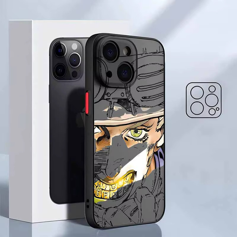 JoJo's Bizarre Adventure Handyhülle für iPhone 17 16 15 14 13 12 Pro Max Plus Mini, mattierte durchscheinende Silikon-Hülle, Multicolor - Bild 2