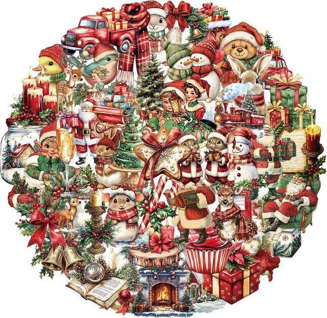 Charile Vintage Weihnachten Cartoon Graffiti Aufkleber, Multicolor - Bild 1
