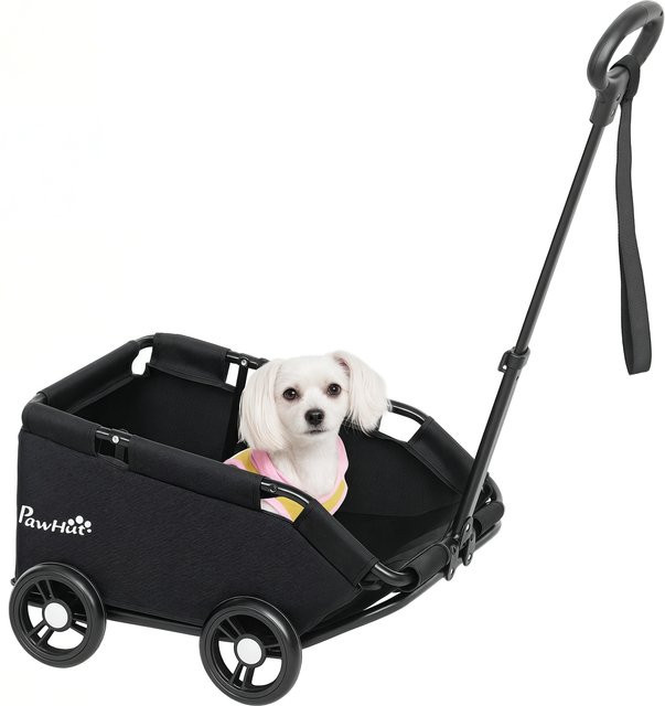Pawhut Haustierbuggy mit verstellbarem Schieber und offenem Design in Schwarz und Blau, B/T/H: 53 x 45 x 28 cm - Bild 1