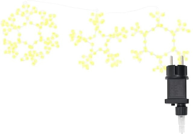 vidaXL Weihnachts-Schneeflocke mit 252 LEDs in Warmweiß, B x H: 45 x 38 cm, aus PVC - Bild 1