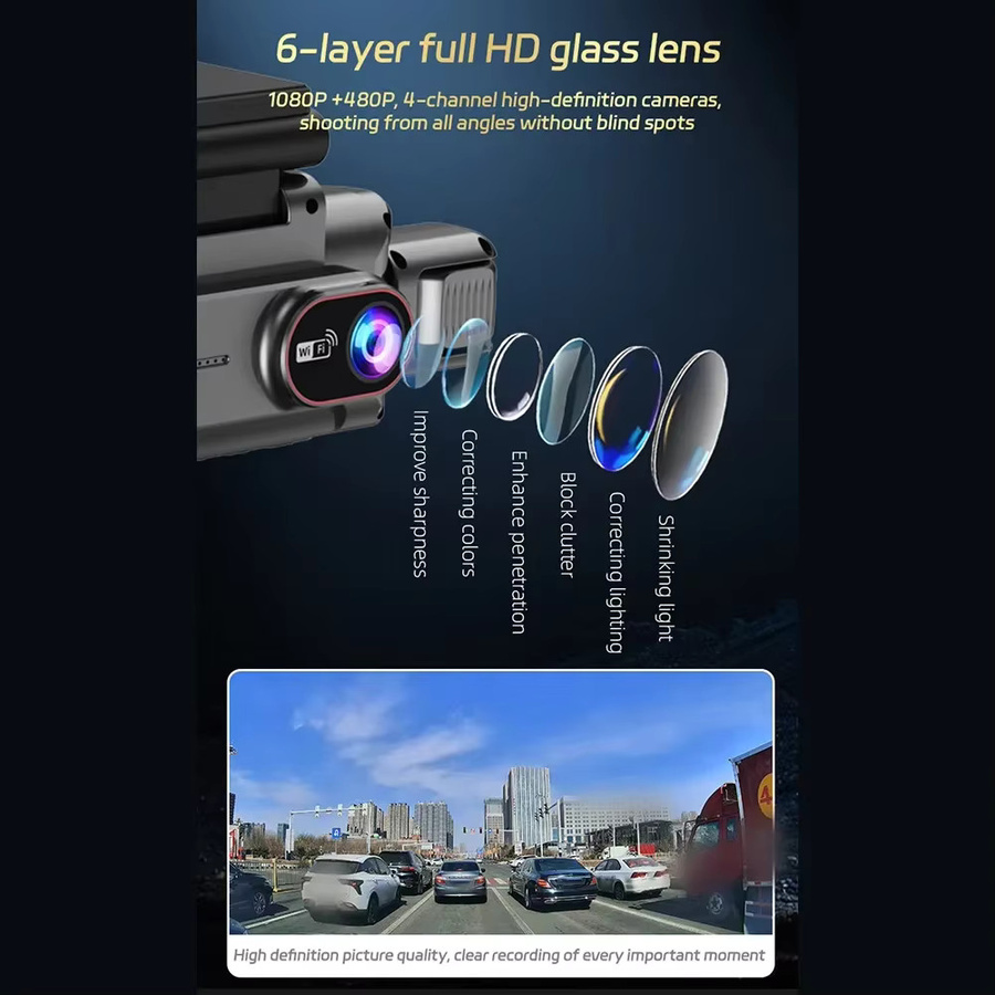 BAJEAL Dashcam Full HD 1080P mit 360 Grad Weitwinkel, Nachtsicht und 24-Stunden-Parküberwachung in Schwarz - Bild 5