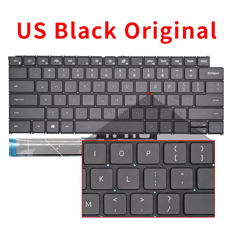 Beleuchtete Tastatur für Dell Latitude 3320 3420 Vostro 13 5310 5320 14 5410 5415 5418 in Schwarz mit US-Layout - Bild 2