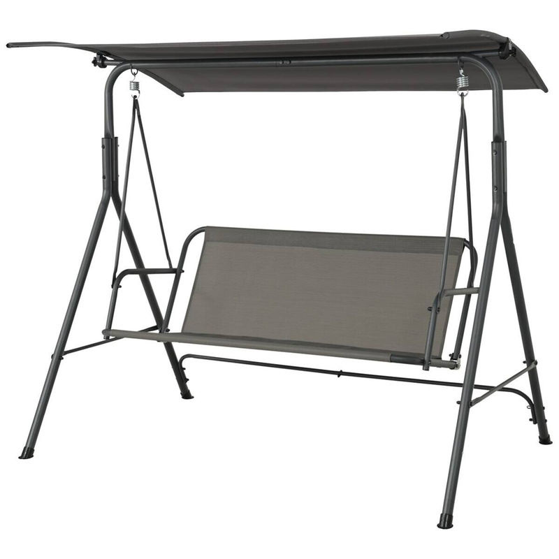 Pocoline Hollywoodschaukel Modern in Dunkelgrau aus Stahl mit Textilene-Sitzfläche und Sonnendach, B/H/L: 110 x 153 x 170 cm - Bild 2