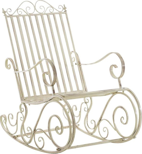 TPFLiving Schaukelstuhl Smilla mit Eisenrahmen in Antik-Beige - Bild 1