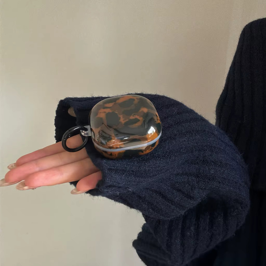 Stoßfeste Kopfhörer-Schutzhülle im Retro Leoparden-Schildpattmuster für Samsung Galaxy Buds4 Pro, Buds3 Pro, Buds2 Pro, Buds FE und Live in Braun - Bild 4