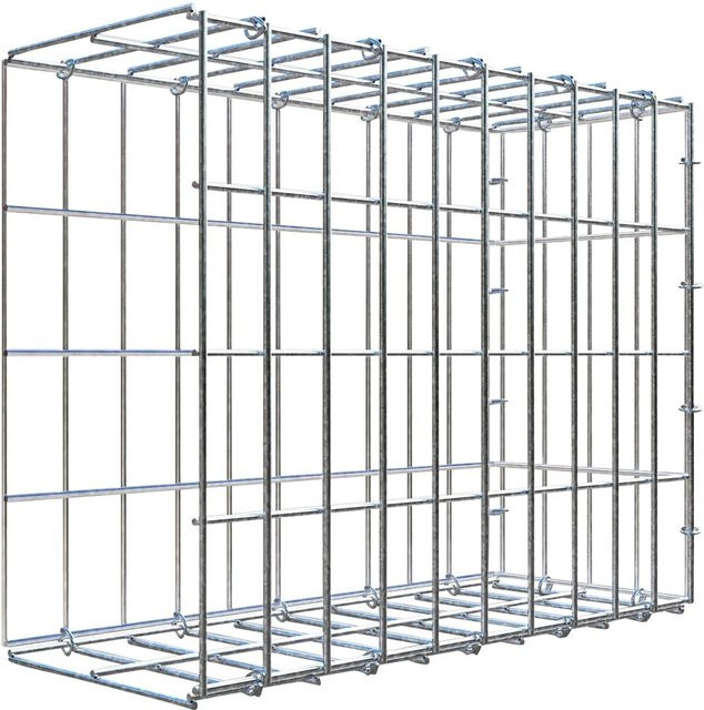 Gabiona C-Ring Anbaukorb Typ 2 in Silbergrau, Maschenweite 5 x 10 cm, B/T/H: 40 x 50 x 20 cm - Bild 1