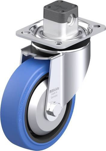 Blickle Stahlblech-Lenkrolle LK-POEV 125KA-1-CS11-SB-FA in Blau und Schwarz mit 125 mm Rad-Durchmesser und einer Tragfähigkeit von 250 kg - Bild 1