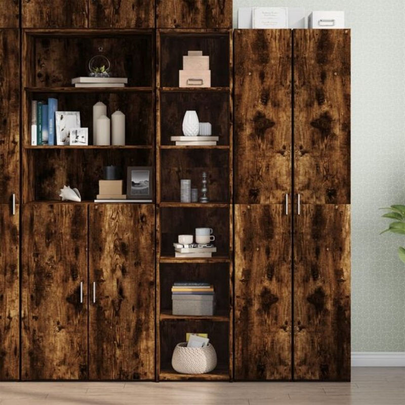 Vidaxl Highboard Räuchereiche Braun aus Holzwerkstoff B/T/H: 40 x 41 x 185 cm - Bild 1