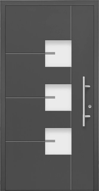 Splendoor Aluminium Sicherheitshaustür Moderno RC3 M330 Premium in Anthrazit mit Glaseinsatz, B/H: 110 x 210 cm, Anschlag Links - Bild 1