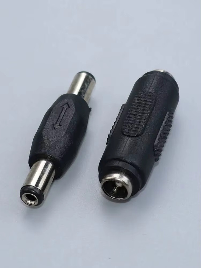 JCD DC Power Stecker Adapter Set Männlich und Weiblich 5,5mm x 2,1mm in Schwarz für CCTV Sicherheitskameras und LED Streifen - Bild 3