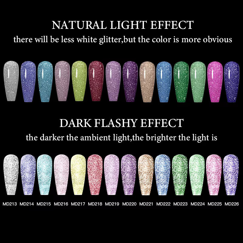 MSRUIOO Glitzer-Gel-Nagellack, Schimmernd, 8 ml, Damen - Bild 2