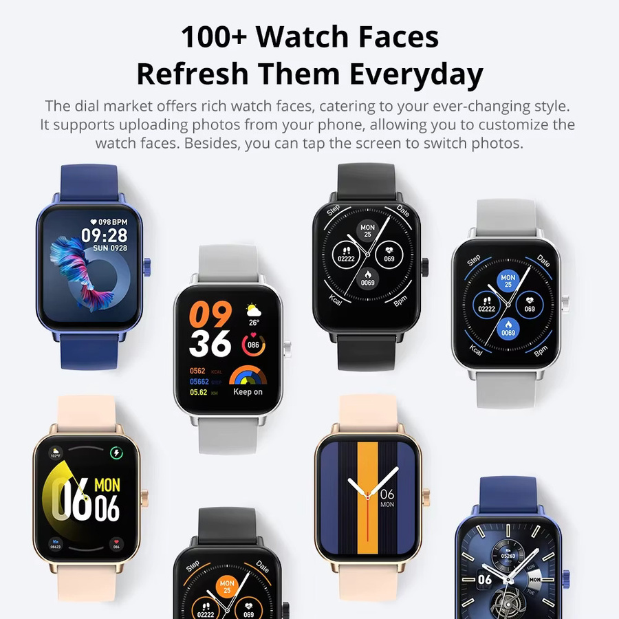 COLMI P81 Smartwatch mit Voice Calling, 1,9 Zoll Display, 24H Gesundheitsmonitor und über 100 Sportmodi in Blau - Bild 6