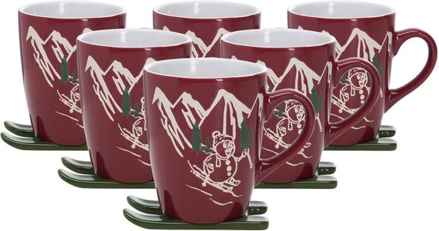 Ritzenhoff & Breker Kaffeebecher Aspen Rot Keramik 6er Set 340 ml - Bild 1
