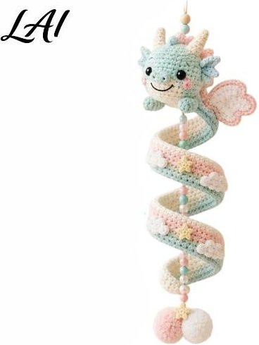 CedricWard Drache DIY Spiral Hängendes Ornament Kit, Häkelset, bunt - Bild 1