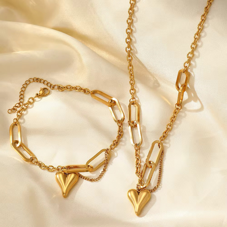 LUXUKISSKIDS Halskette, Herz-Anhänger, Edelstahl, Gold, Damen - Bild 2