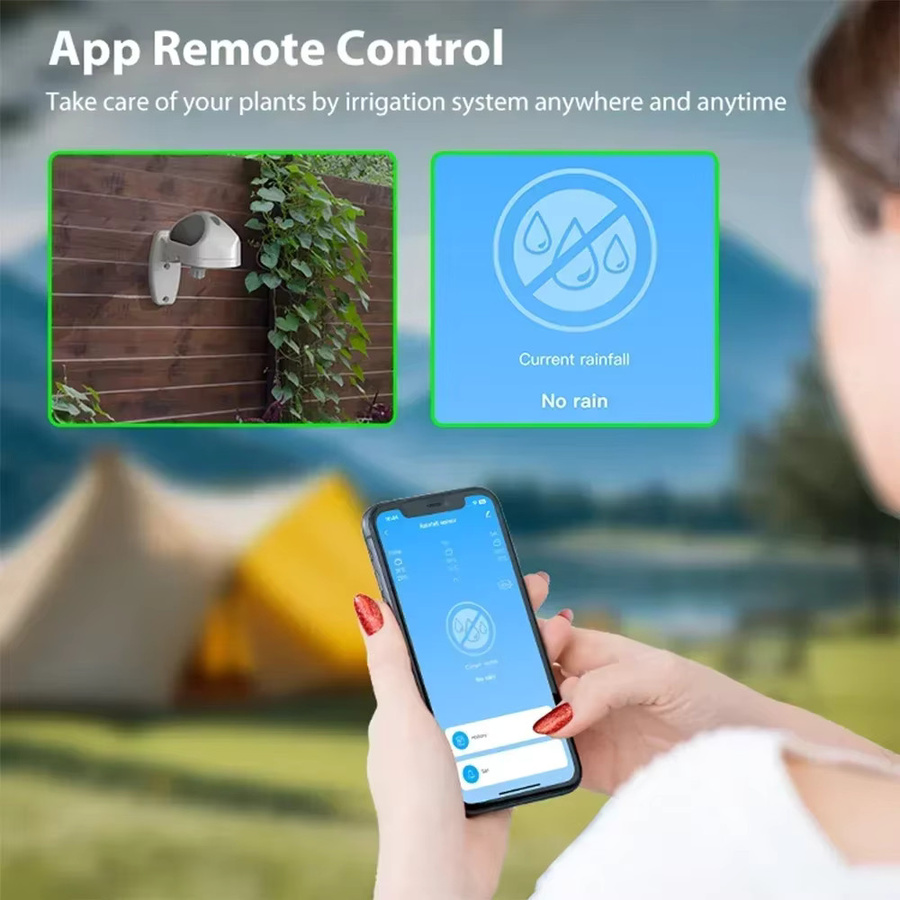 Haozee Tuya WiFi Smart Regensensor IP66 in Weiß für drahtlose Echtzeit-Regenerkennung im Freien - Bild 3