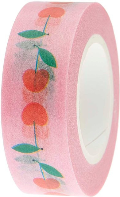 Rico Design Paper Poetry Washi Tape Kirschen rosa Breite: 1,5 cm, Länge: 10 m - Bild 1